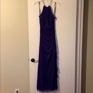 Purple halter top prom dress